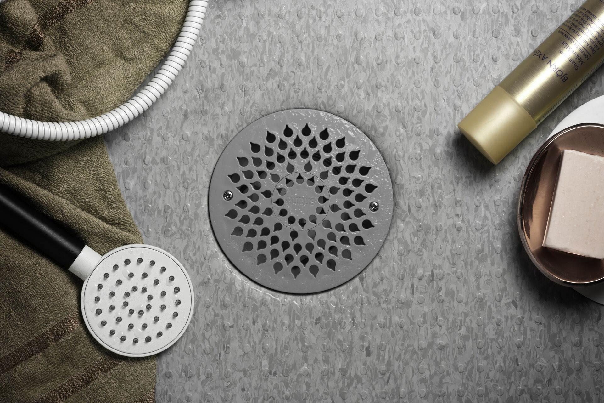 purus_150_drop_gr%C3%A5_1 Golvbrunnssil Drop 150 plast grå